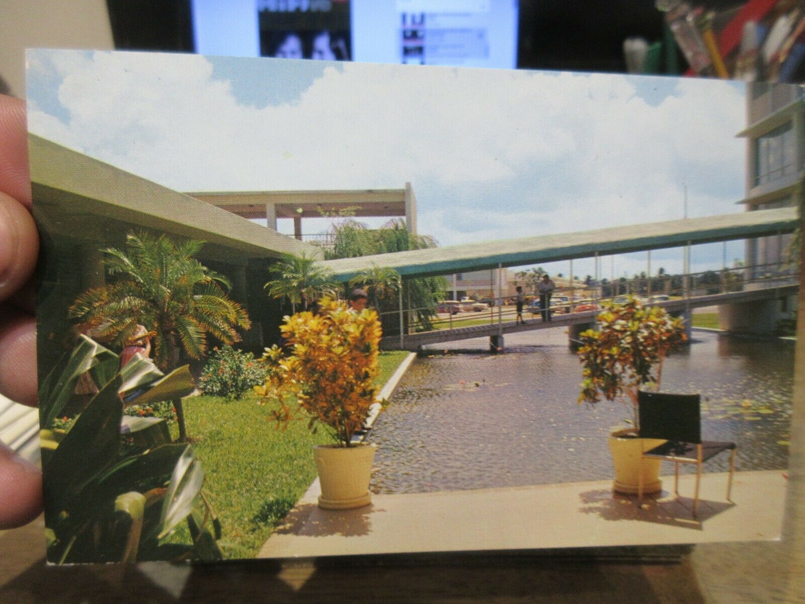 Vintage Old Postcard Puerto Rico San Juan Isla Verde Airport Terminal Walkway