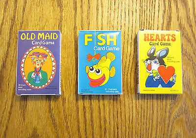 3 New Decks Of Kids Card Games Old Maid Go Fish And Hearts  Party Favors