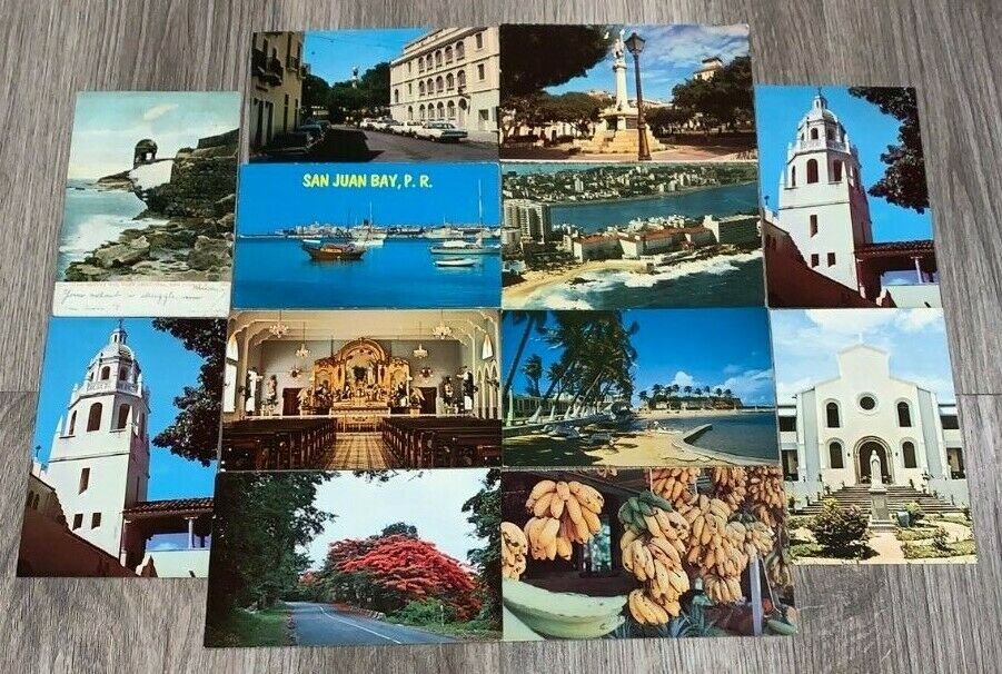 12 Puerto Rico, Postcards, Lot