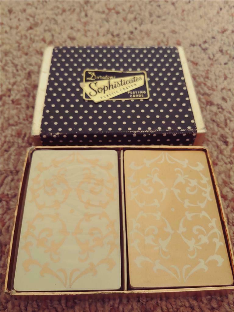 Duratone Sohisticates Gold Cream Fancy Scroll Sealed Playing Cards Two Decks