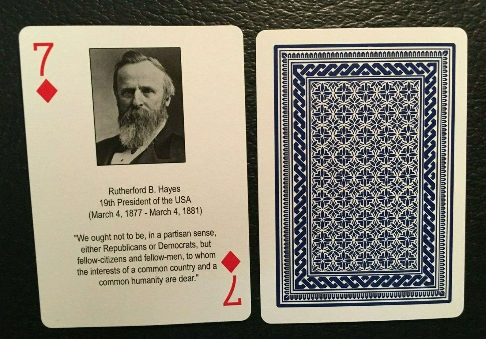 Swap Cards Presidents Rutherford B. Hayes Seven Of Diamonds 2009 Made In U.s.a.